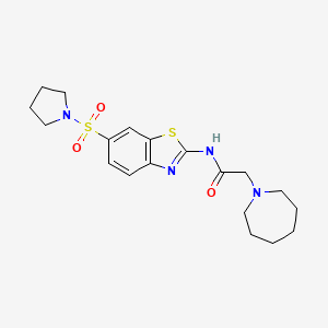 2-(azepan-1-yl)-N-(6-(pyrrolidin-1-ylsulfonyl)benzo[d]thiazol-2-yl)acetamide