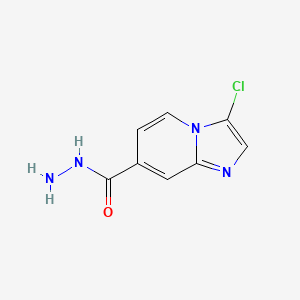 molecular formula C8H7ClN4O B2578179 3-氯咪唑并[1,2-a]吡啶-7-碳酰肼 CAS No. 2391987-06-5