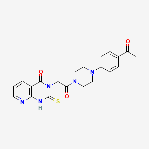molecular formula C21H21N5O3S B2578180 3-{2-[4-(4-acetylphenyl)piperazin-1-yl]-2-oxoethyl}-2-thioxo-2,3-dihydropyrido[2,3-d]pyrimidin-4(1H)-one CAS No. 688793-73-9