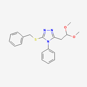 molecular formula C19H21N3O2S B2578181 3-(benzylsulfanyl)-5-(2,2-dimethoxyethyl)-4-phenyl-4H-1,2,4-triazole CAS No. 240799-52-4