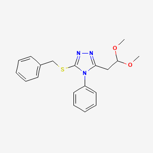 molecular formula C19H21N3O2S B2578181 3-(苄基硫基)-5-(2,2-二甲氧基乙基)-4-苯基-4H-1,2,4-三唑 CAS No. 240799-52-4