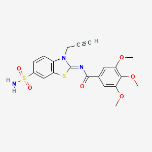 molecular formula C20H19N3O6S2 B2578184 3,4,5-trimethoxy-N-(3-prop-2-ynyl-6-sulfamoyl-1,3-benzothiazol-2-ylidene)benzamide CAS No. 865182-01-0