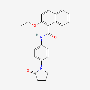 molecular formula C23H22N2O3 B2578186 2-ethoxy-N-[4-(2-oxopyrrolidin-1-yl)phenyl]naphthalene-1-carboxamide CAS No. 922948-91-2