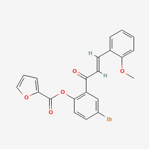 molecular formula C21H15BrO5 B2578187 4-溴-2-[3-(2-甲氧基苯基)丙烯酰基]苯基 2-呋喃酸酯 CAS No. 433259-69-9