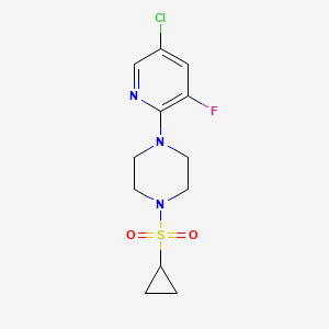molecular formula C12H15ClFN3O2S B2578189 1-(5-Chloro-3-fluoropyridin-2-yl)-4-(cyclopropanesulfonyl)piperazine CAS No. 2415623-43-5
