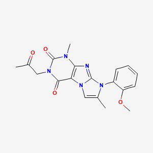 molecular formula C19H19N5O4 B2578190 6-(2-Methoxyphenyl)-4,7-dimethyl-2-(2-oxopropyl)purino[7,8-a]imidazole-1,3-dione CAS No. 876669-75-9