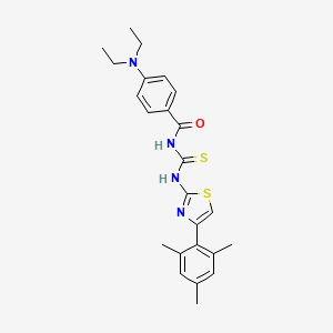 molecular formula C24H28N4OS2 B2578195 4-(diethylamino)-N-((4-mesitylthiazol-2-yl)carbamothioyl)benzamide CAS No. 351191-07-6