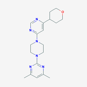 4-[4-(4,6-Dimethylpyrimidin-2-yl)piperazin-1-yl]-6-(oxan-4-yl)pyrimidine