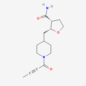 molecular formula C15H22N2O3 B2578198 (2R,3R)-2-[(1-But-2-ynoylpiperidin-4-yl)methyl]oxolane-3-carboxamide CAS No. 2223368-13-4