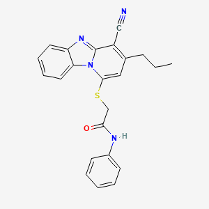 molecular formula C23H20N4OS B2578199 2-(4-氰基-3-丙基吡啶并[1,2-a]苯并咪唑-1-基)硫代基-N-苯乙酰胺 CAS No. 849826-00-2