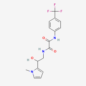 molecular formula C16H16F3N3O3 B2578200 N1-(2-hydroxy-2-(1-methyl-1H-pyrrol-2-yl)ethyl)-N2-(4-(trifluoromethyl)phenyl)oxalamide CAS No. 1396710-17-0