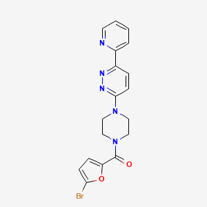 molecular formula C18H16BrN5O2 B2578201 (5-Bromo-2-furanil)(4-(6-(piridin-2-il)piridazin-3-il)piperazin-1-il)metanona CAS No. 1058214-27-9