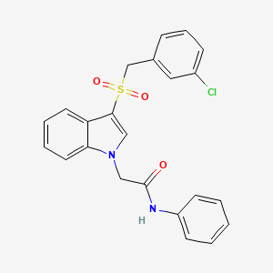 molecular formula C23H19ClN2O3S B2578204 2-(3-((3-chlorobenzyl)sulfonyl)-1H-indol-1-yl)-N-phenylacetamide CAS No. 893283-96-0