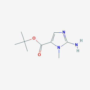 molecular formula C9H15N3O2 B2578215 Tert-butyl 2-amino-3-methylimidazole-4-carboxylate CAS No. 2248282-51-9