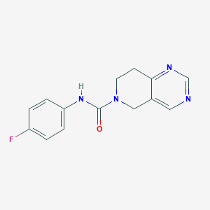 molecular formula C14H13FN4O B2578218 N-(4-fluorophenyl)-7,8-dihydropyrido[4,3-d]pyrimidine-6(5H)-carboxamide CAS No. 1797184-23-6