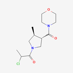 molecular formula C13H21ClN2O3 B2578221 2-Chloro-1-[(3S,4S)-3-methyl-4-(morpholine-4-carbonyl)pyrrolidin-1-yl]propan-1-one CAS No. 2411183-35-0