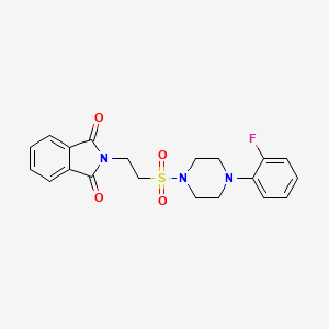 molecular formula C20H20FN3O4S B2578222 2-(2-((4-(2-Fluorophenyl)piperazin-1-yl)sulfonyl)ethyl)isoindoline-1,3-dione CAS No. 919854-42-5