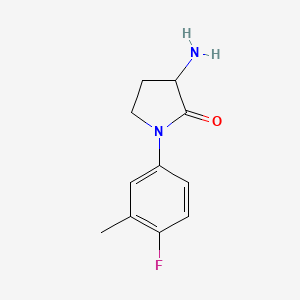 molecular formula C11H13FN2O B2578228 3-Amino-1-(4-fluoro-3-methylphenyl)pyrrolidin-2-one CAS No. 1343162-44-6