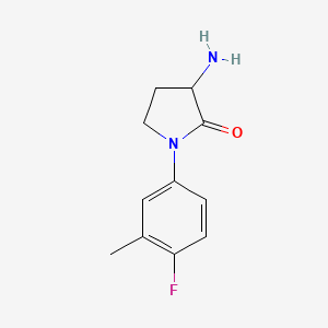 molecular formula C11H13FN2O B2578228 3-Amino-1-(4-fluoro-3-metilfenil)pirrolidin-2-ona CAS No. 1343162-44-6