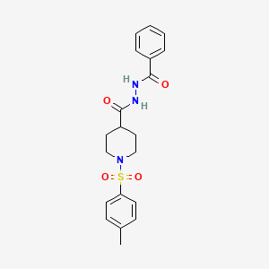 molecular formula C20H23N3O4S B2578236 N'-苯甲酰基-1-(4-甲基苯基)磺酰基哌啶-4-碳酰肼 CAS No. 478030-12-5