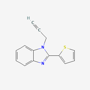 molecular formula C14H10N2S B2578239 1H-1,3-苯并咪唑，1-(2-炔丙基)-2-(2-噻吩基)- CAS No. 704877-66-7
