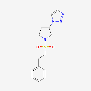 molecular formula C14H18N4O2S B2578241 1-(1-(Phenethylsulfonyl)pyrrolidin-3-yl)-1H-1,2,3-triazol CAS No. 1798637-80-5