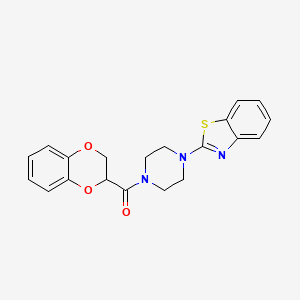 molecular formula C20H19N3O3S B2578254 (4-(Benzo[d]thiazol-2-yl)piperazin-1-yl)(2,3-dihydrobenzo[b][1,4]dioxin-2-yl)methanone CAS No. 681174-64-1