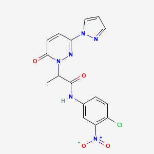 N-(4-chloro-3-nitrophenyl)-2-(6-oxo-3-(1H-pyrazol-1-yl)pyridazin-1(6H)-yl)propanamide