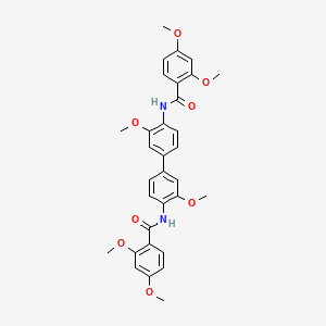 molecular formula C32H32N2O8 B2578257 N-[4-[4-[(2,4-二甲氧基苯甲酰)氨基]-3-甲氧基苯基]-2-甲氧基苯基]-2,4-二甲氧基苯甲酰胺 CAS No. 318513-53-0