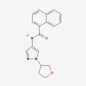 molecular formula C18H17N3O2 B2578258 N-(1-(tetrahydrofuran-3-yl)-1H-pyrazol-4-yl)-1-naphthamide CAS No. 1797181-56-6