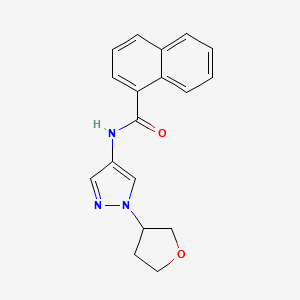 molecular formula C18H17N3O2 B2578258 N-(1-(四氢呋喃-3-基)-1H-吡唑-4-基)-1-萘酰胺 CAS No. 1797181-56-6