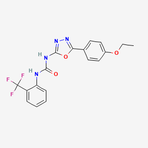 molecular formula C18H15F3N4O3 B2578261 1-(5-(4-Ethoxyphenyl)-1,3,4-oxadiazol-2-yl)-3-(2-(trifluoromethyl)phenyl)urea CAS No. 1251543-43-7