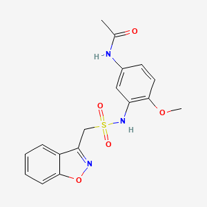 molecular formula C17H17N3O5S B2578262 N-(3-(benzo[d]isoxazol-3-ylmethylsulfonamido)-4-methoxyphenyl)acetamide CAS No. 1797160-11-2