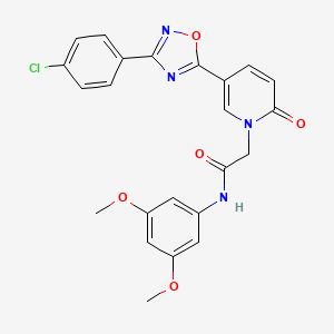 molecular formula C23H19ClN4O5 B2578268 2-{5-[3-(4-クロロフェニル)-1,2,4-オキサジアゾール-5-イル]-2-オキソ-1,2-ジヒドロピリジン-1-イル}-N-(3,5-ジメトキシフェニル)アセトアミド CAS No. 1112440-61-5