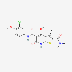 molecular formula C19H18ClN3O5S B2578269 N5-(3-chloro-4-methoxyphenyl)-4-hydroxy-N2,N2,3-trimethyl-6-oxo-6,7-dihydrothieno[2,3-b]pyridine-2,5-dicarboxamide CAS No. 1251677-55-0