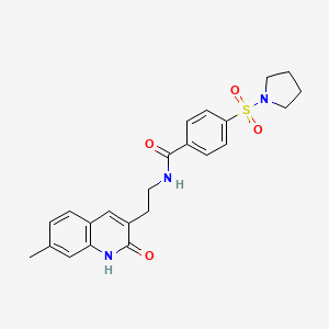 molecular formula C23H25N3O4S B2578275 N-(2-(7-methyl-2-oxo-1,2-dihydroquinolin-3-yl)ethyl)-4-(pyrrolidin-1-ylsulfonyl)benzamide CAS No. 851405-28-2