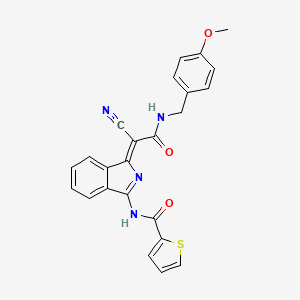(Z)-N-(1-(1-cyano-2-((4-methoxybenzyl)amino)-2-oxoethylidene)-1H-isoindol-3-yl)thiophene-2-carboxamide