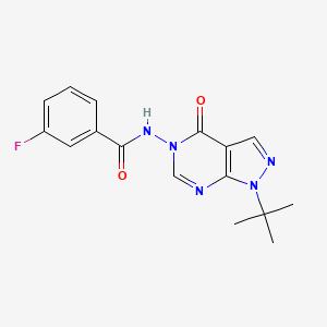 molecular formula C16H16FN5O2 B2578283 N-(1-(tert-butyl)-4-oxo-1H-pyrazolo[3,4-d]pyrimidin-5(4H)-yl)-3-fluorobenzamide CAS No. 899945-22-3