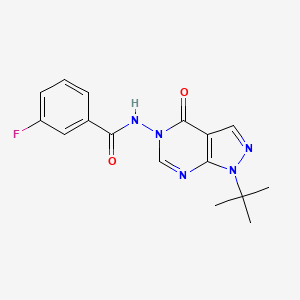 molecular formula C16H16FN5O2 B2578283 N-(1-(叔丁基)-4-氧代-1H-吡唑并[3,4-d]嘧啶-5(4H)-基)-3-氟苯甲酰胺 CAS No. 899945-22-3