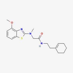 molecular formula C19H25N3O2S B2578288 N-(2-(cyclohex-1-en-1-yl)ethyl)-2-((4-methoxybenzo[d]thiazol-2-yl)(methyl)amino)acetamide CAS No. 1351645-71-0