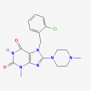 molecular formula C18H21ClN6O2 B2578290 7-(2-chlorobenzyl)-3-methyl-8-(4-methylpiperazin-1-yl)-1H-purine-2,6(3H,7H)-dione CAS No. 876708-36-0