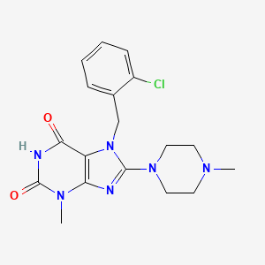 molecular formula C18H21ClN6O2 B2578290 7-(2-氯苄基)-3-甲基-8-(4-甲基哌嗪-1-基)-1H-嘌呤-2,6(3H,7H)-二酮 CAS No. 876708-36-0