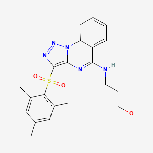 molecular formula C22H25N5O3S B2578293 N-(3-methoxypropyl)-3-[(2,4,6-trimethylphenyl)sulfonyl][1,2,3]triazolo[1,5-a]quinazolin-5-amine CAS No. 904575-33-3