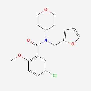 5-chloro-N-[(furan-2-yl)methyl]-2-methoxy-N-(oxan-4-yl)benzamide