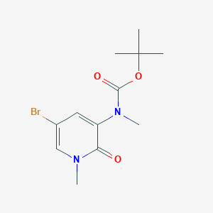 molecular formula C12H17BrN2O3 B2578296 Tert-butyl 5-bromo-1-methyl-2-oxo-1,2-dihydropyridin-3-yl(methyl)carbamate CAS No. 1706749-90-7