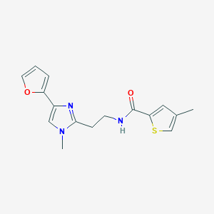 molecular formula C16H17N3O2S B2578297 N-(2-(4-(furan-2-yl)-1-methyl-1H-imidazol-2-yl)ethyl)-4-methylthiophene-2-carboxamide CAS No. 1421467-89-1