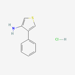 molecular formula C10H10ClNS B2578298 4-Phenylthiophen-3-amine hydrochloride CAS No. 1803609-14-4