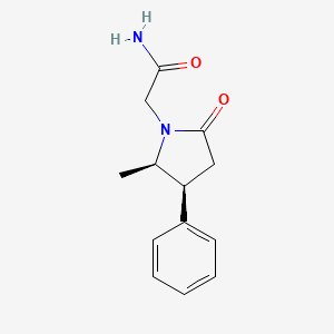 molecular formula C13H16N2O2 B2578301 (4S,5R)-2-Oxo-4beta-phenyl-5beta-methylpyrrolidine-1-acetamide CAS No. 1424832-60-9