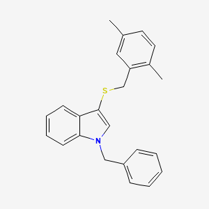 molecular formula C24H23NS B2578303 1-苄基-3-[(2,5-二甲苯基)甲硫基]吲哚 CAS No. 681273-43-8