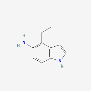 molecular formula C10H12N2 B2578304 1H-吲哚-5-胺，4-乙基- CAS No. 1003858-71-6
